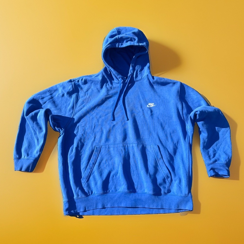 Nike Sportswear Club Fleece Hoodie Men's XXL Game Royal Blue Pullover Sweatshirt